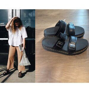 Dr. Martens | Myles Brando Leather Buckle Slide Sandals